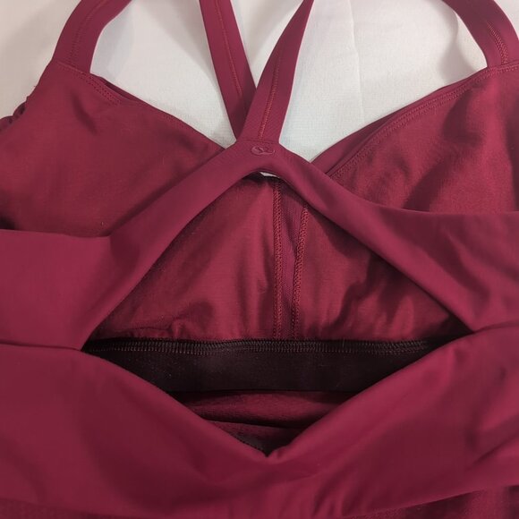 Lululemon Wrap it Up Tank Top Shirt Red V-Neck Wrap Cross Front Cranberry 12 - Picture 10 of 15
